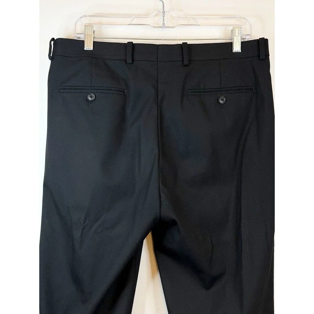 ALFANI Men’s Classic Fit Stretch Suit Pants Black 32x32 Straight Leg Flat Front